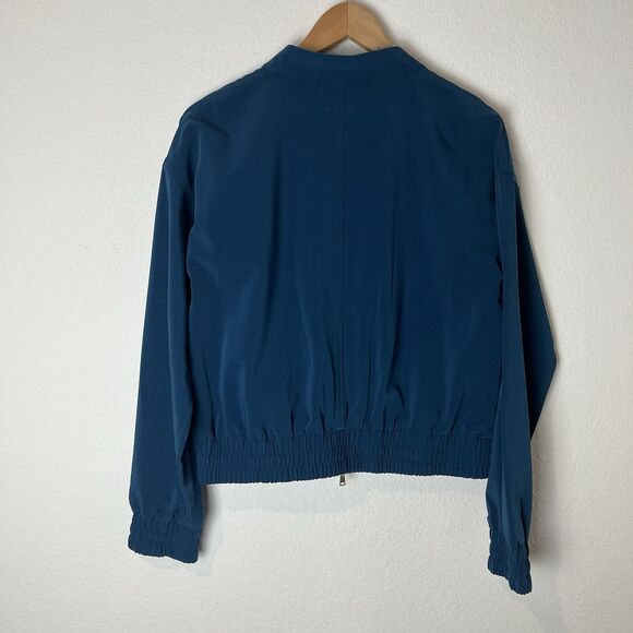 St John teal bomber jacket yellow label Small 217 - Picture 4 of 6